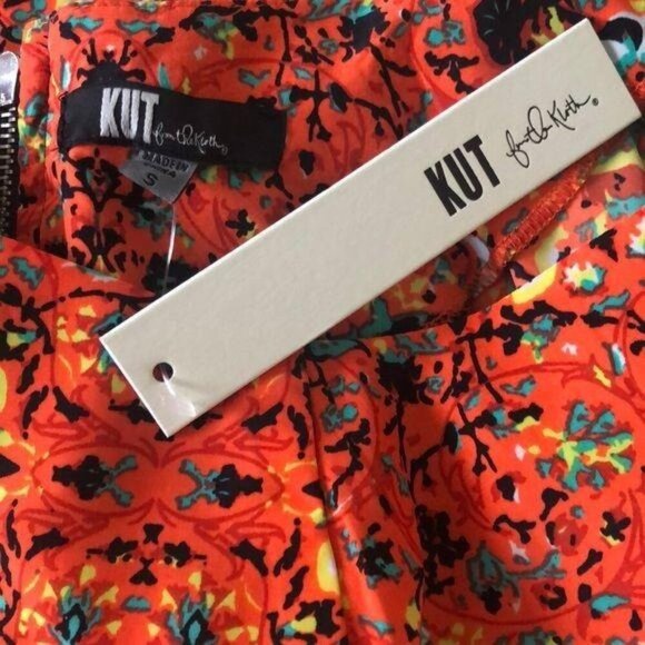 Kut From The Kloth NWT Kaleidoscope Print Short Sleeve Top S Bright Multicolor - Picture 8 of 10